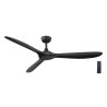 Tager 60 in. Indoor/Outdoor Matte Black Smart Ceiling Fan with Remote Control Powered by Hubspace